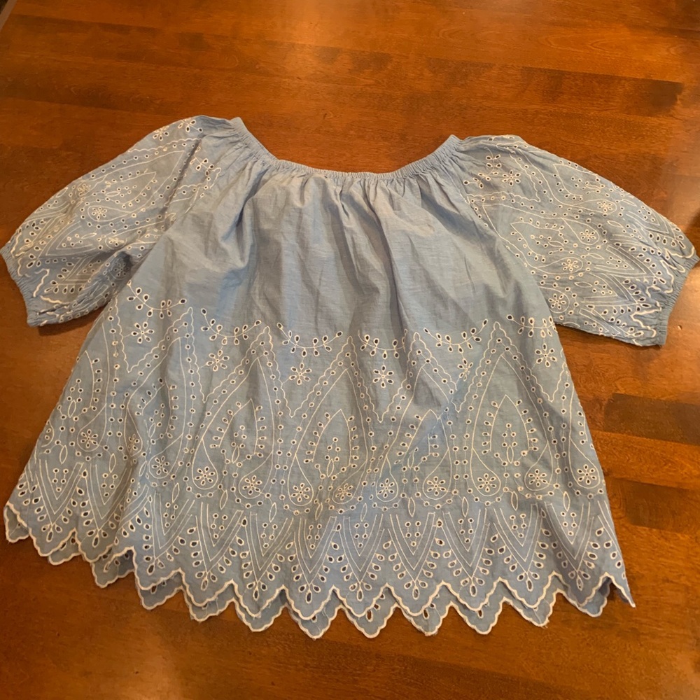 Gap NWT off the shoulder blue shirt